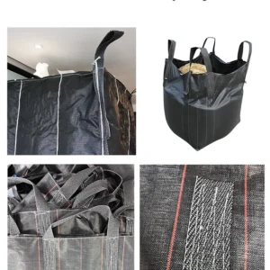 High Quality 1000kg -1500kg 1 ton fibc bag large opening anti UV load-bearing black ton bags Jumbo sack